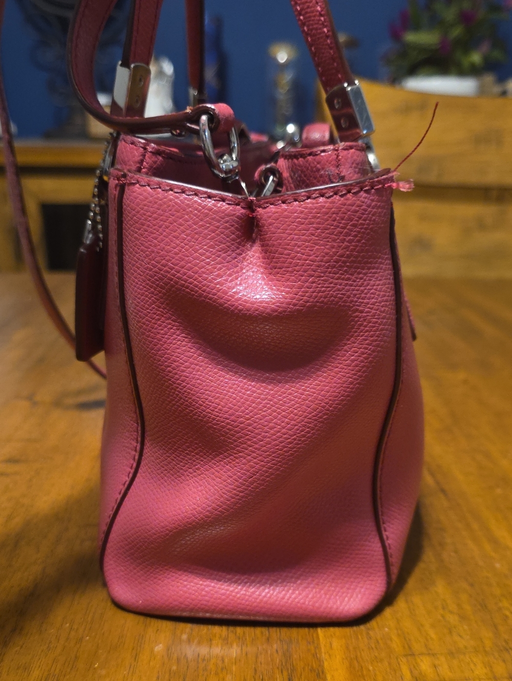 Coach Mini Christie Carryall Pebbled Leather Tote Bag in Pink - Picture 2 of 16